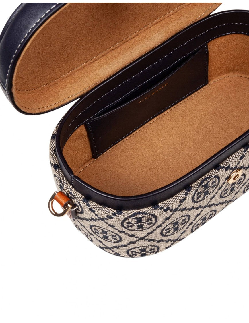 Tory Burch Monogram Leather And Fabric Vanity Case