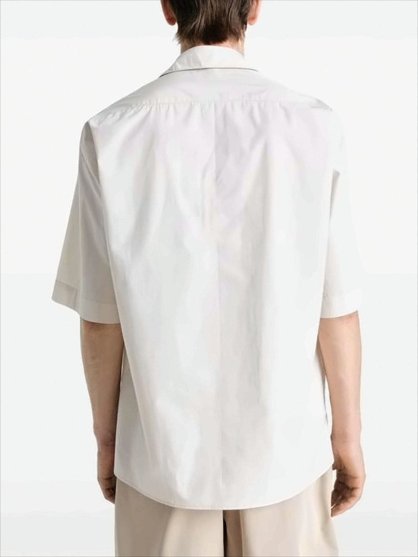 Lemaire Boxy White Short-Sleeve Shirt With Classic Collar