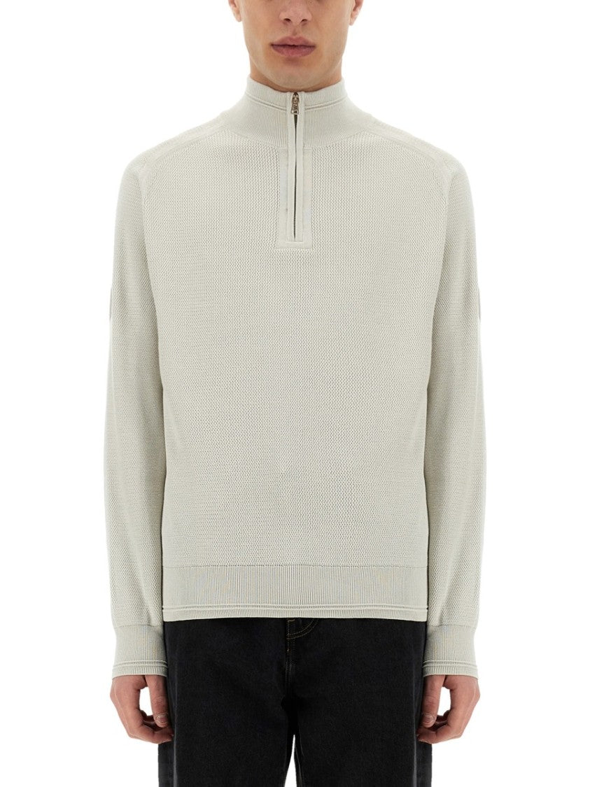 Belstaff Textured Cotton Shirt With High Collar