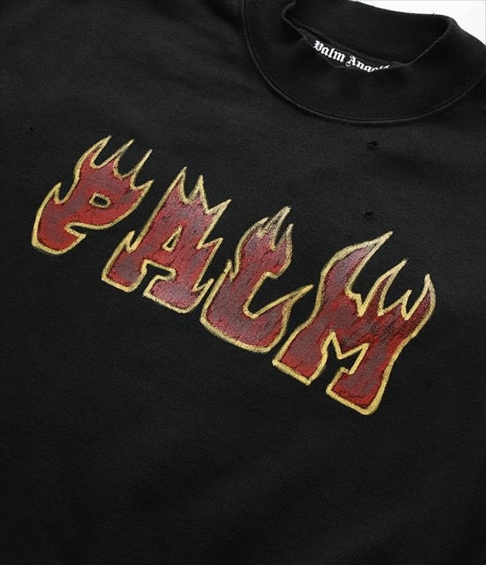 Palm Angels Black Long-Sleeve T-Shirt With Graphic Print