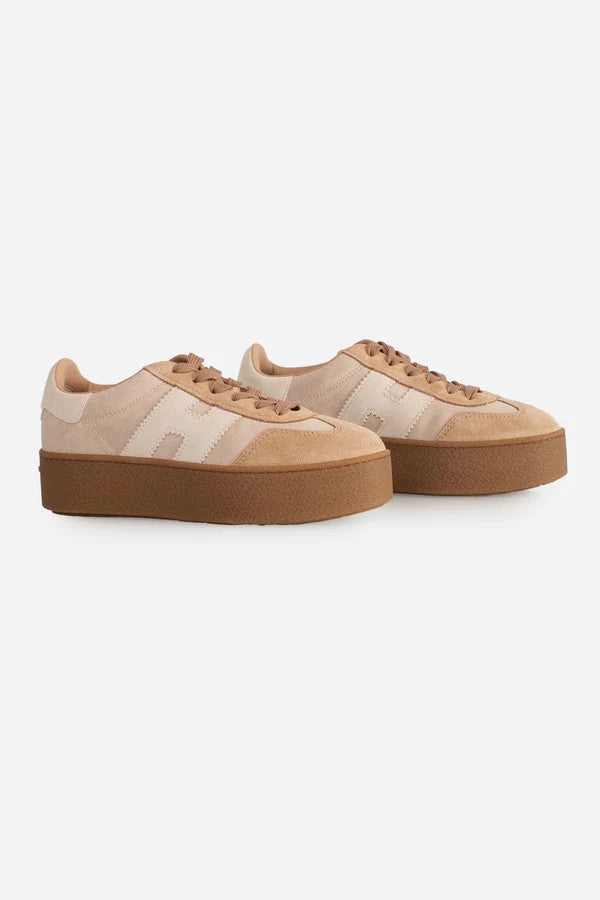 Hogan Lace-Up Sneakers In Soft Calf Leather