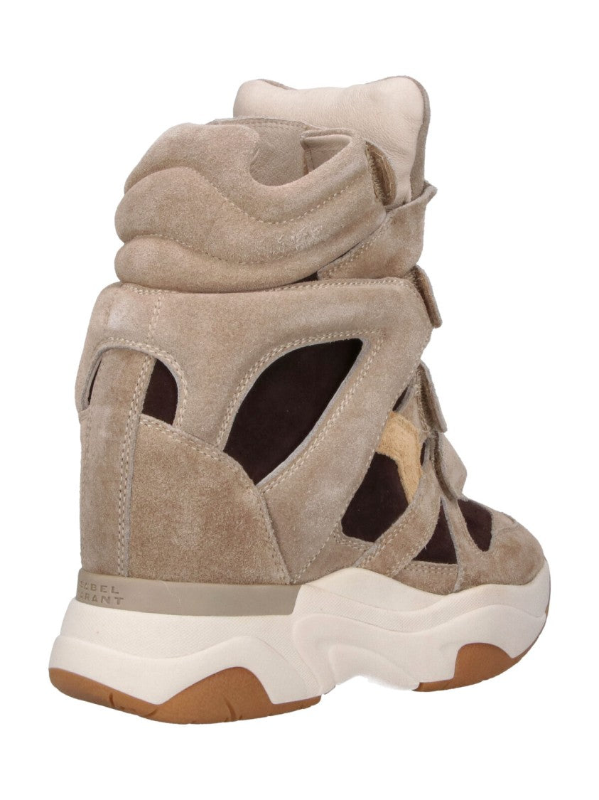 Isabel Marant Brown Balskee Wedge Suede High-Top Sneakers