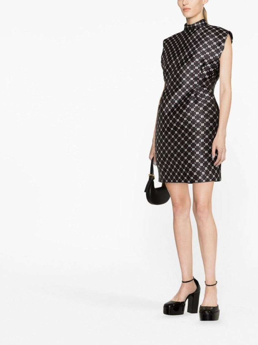 Lanvin Floral-Print Satin Minidress