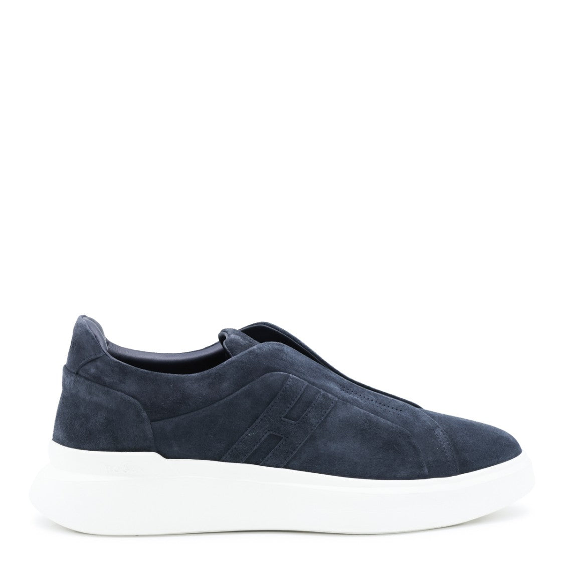 Hogan Blue Suede Slip-On Sneakers With Tonal Logo Detailing