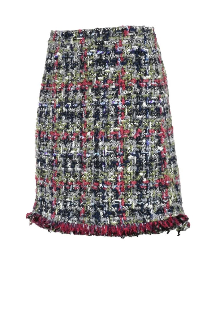 Etro Bouclé Skirt - Green/Black