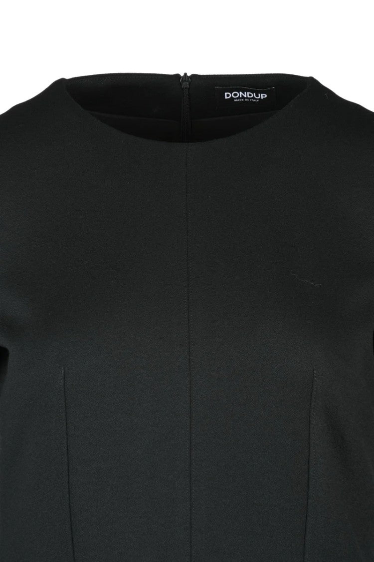 Dondup Sheath Dress Jersey Stretch Zip - Black