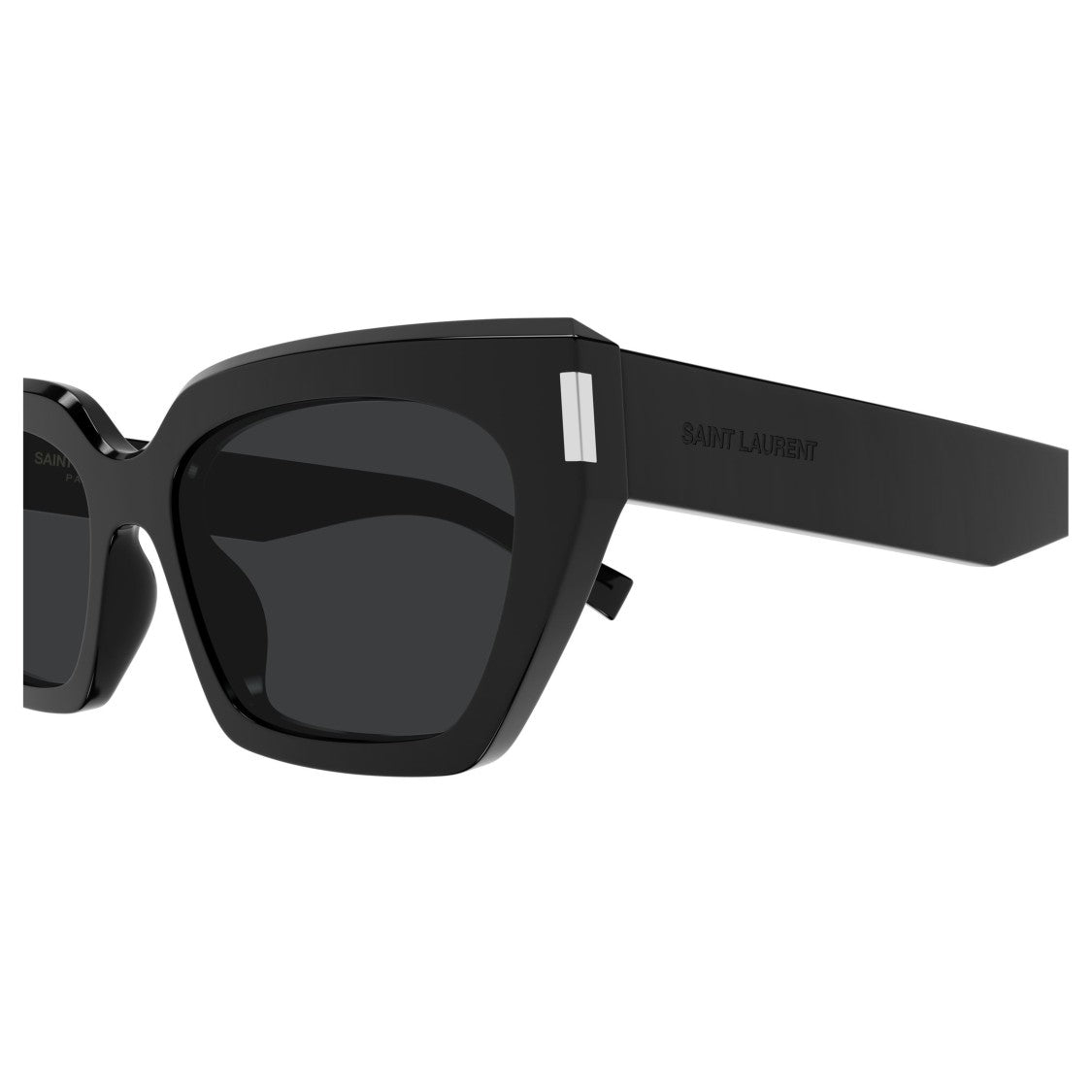 Saint Laurent Angular Frame Sunglasses With Metallic Accents