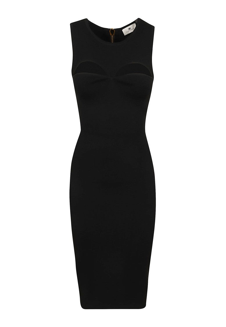 Elisabetta Franchi Patterned Fitted Stretch Knit Dress