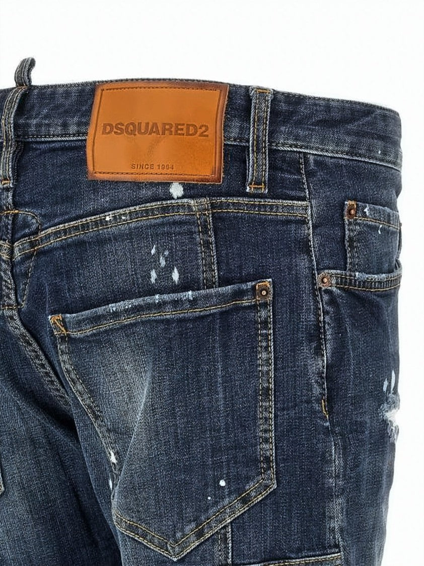 Dsquared2 Distressed Grey Slim Fit Denim Pants