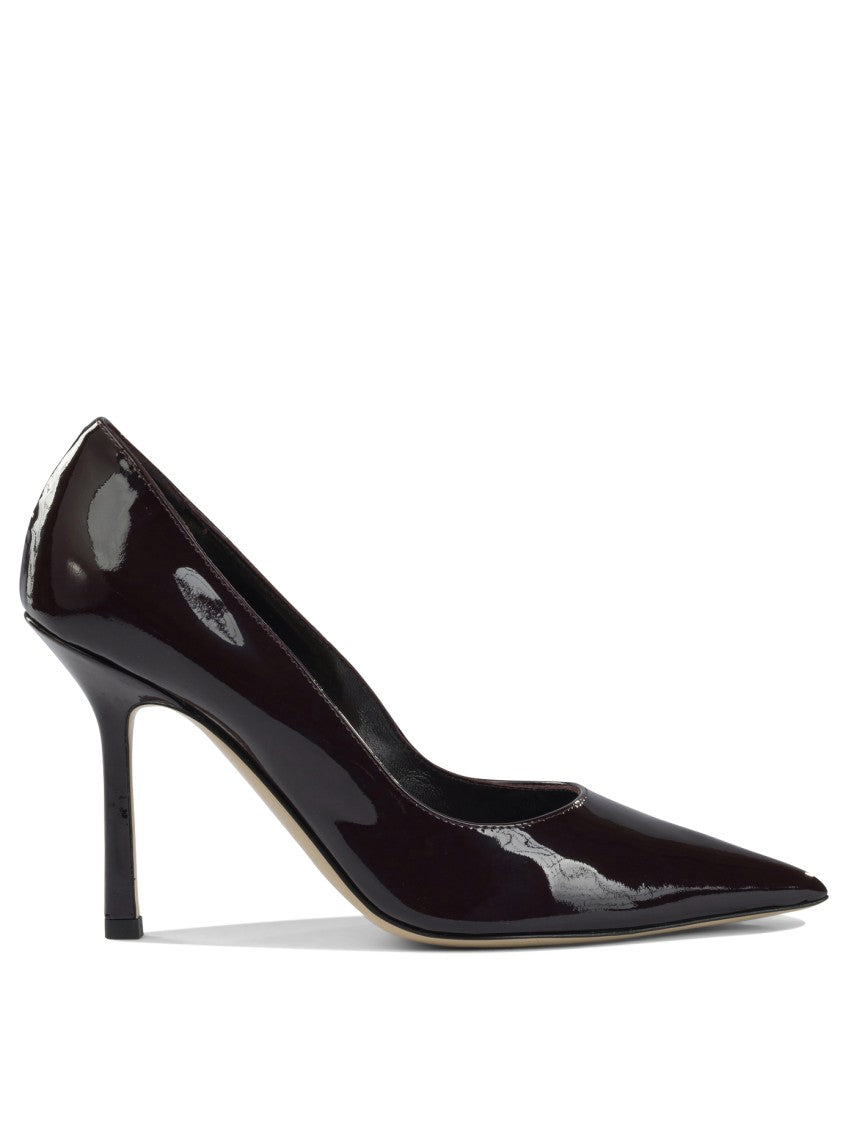 Ninalilou Bordeaux High-Heeled Pumps With Patent Leather Finish