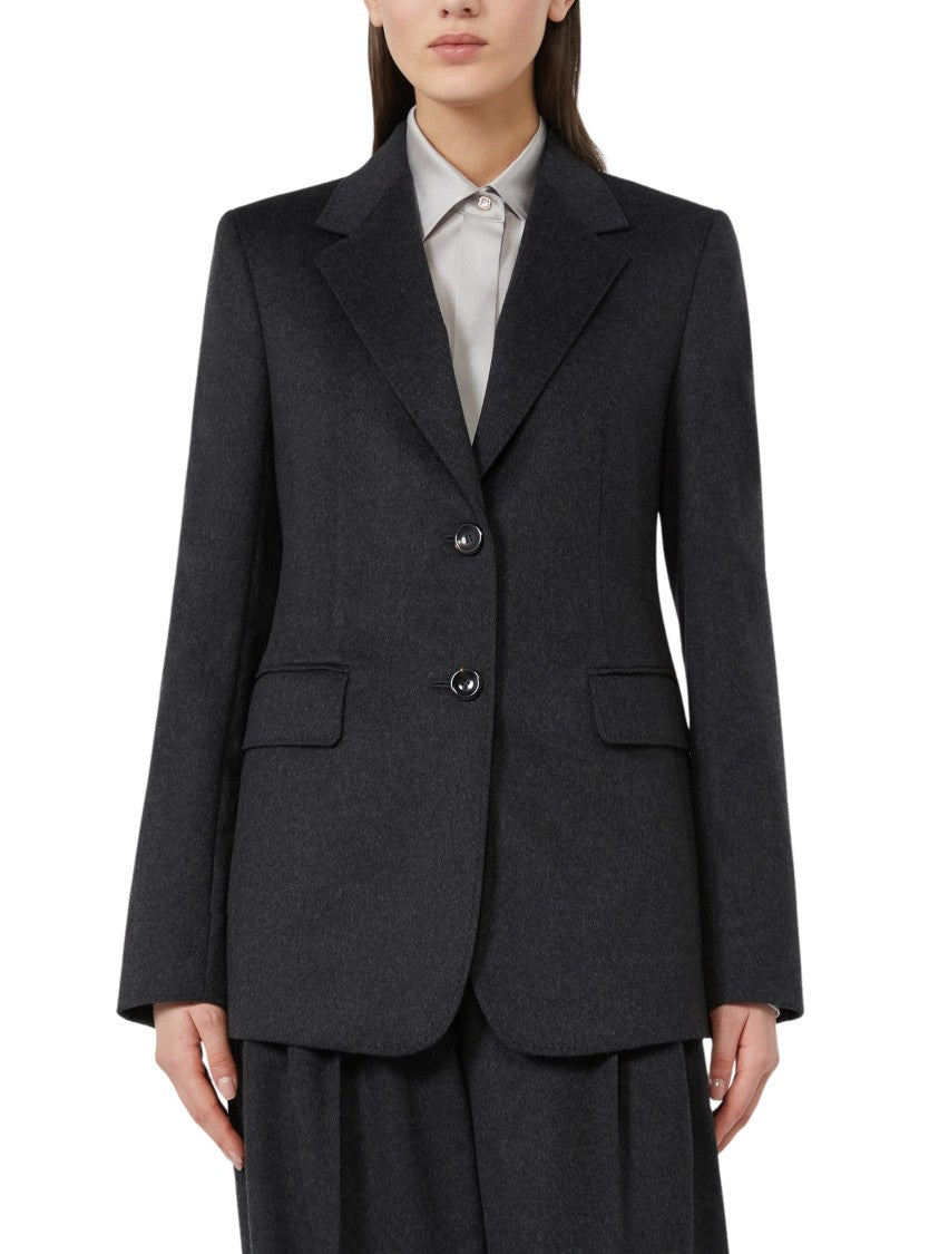 Max Mara Black Volpino Virgin Wool Blazer