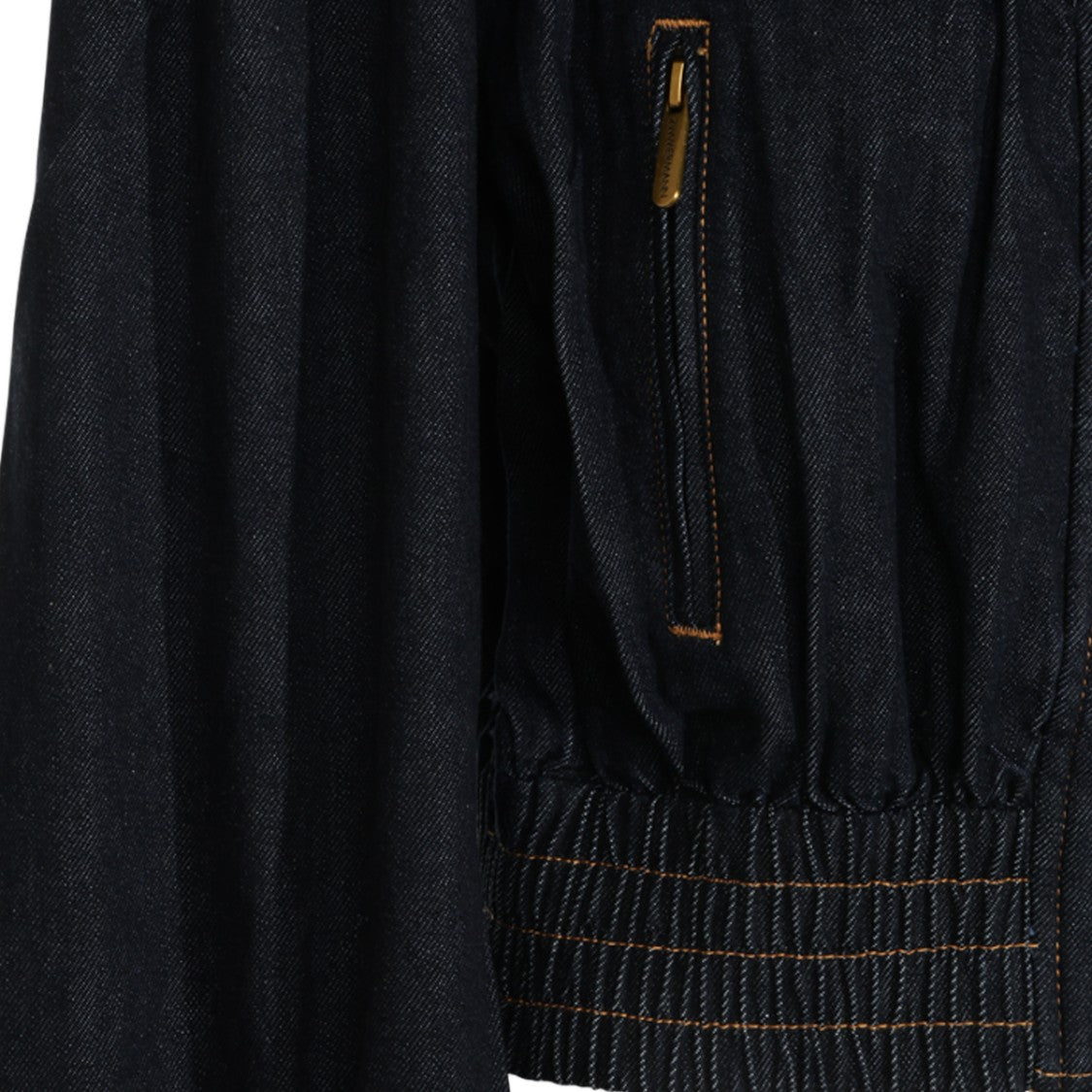 Zimmermann Cropped Dark Denim Jacket With Contrasting Stitching