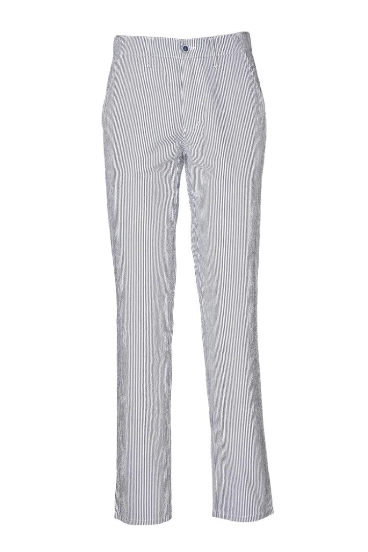 Club Of Comfort Slim Fit Stretch Pants With Vertical Pinstripe Design