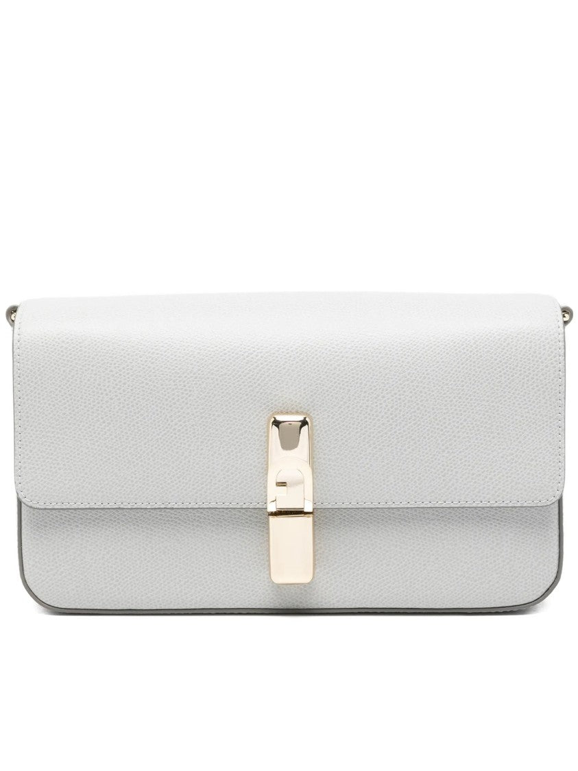 Furla Iride S Textured Leather Gold Clasp Clutch