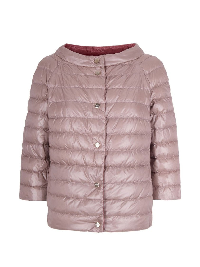 Herno Pink Funnel Neck Boudin Quilted Down Jacket