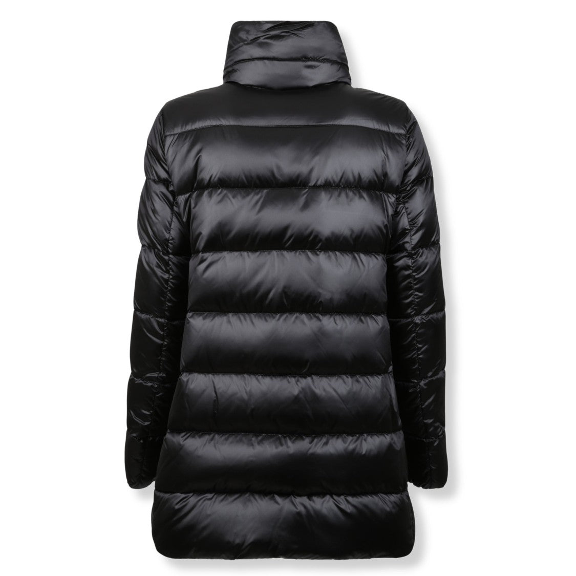 Moorer High-Collared Black Quilted Down Coat