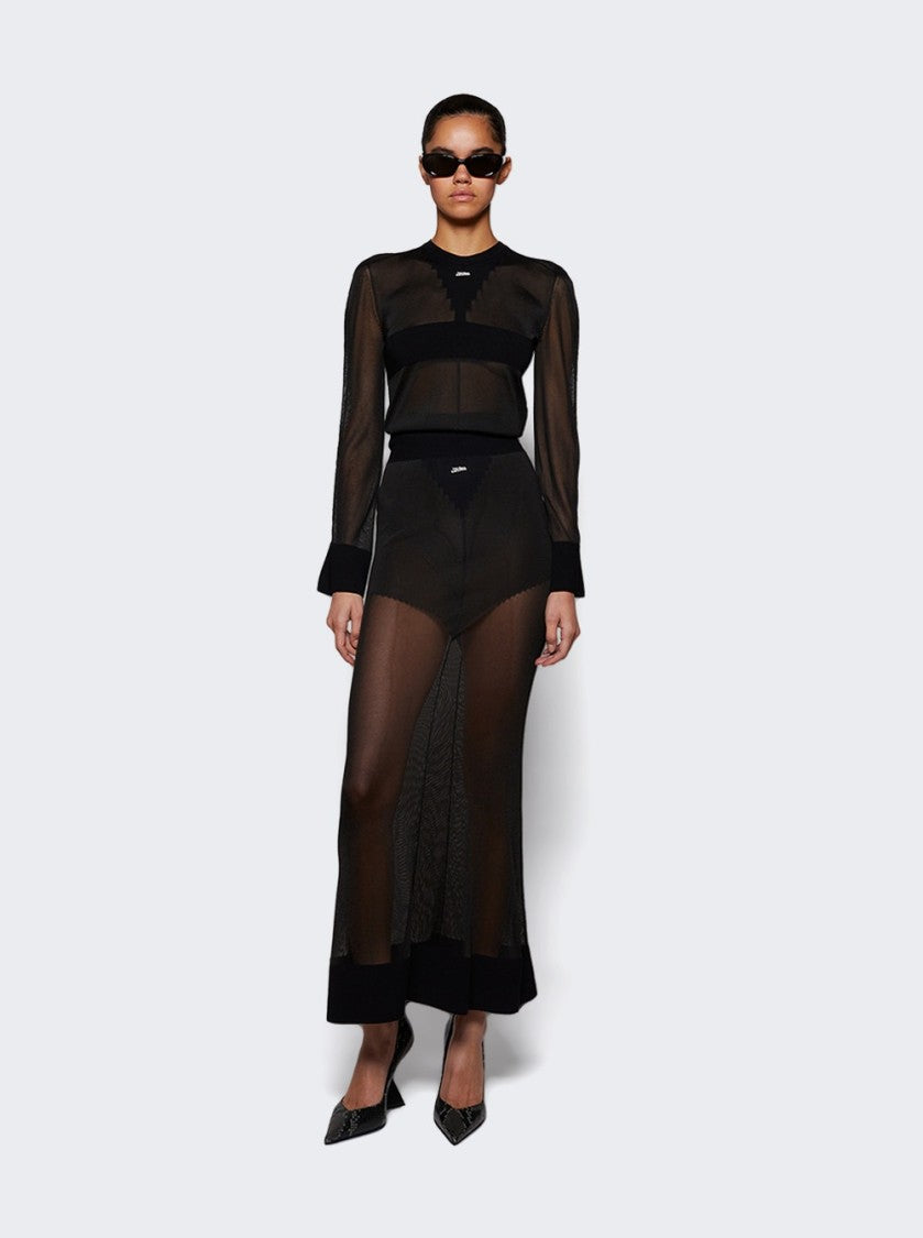 Jean Paul Gaultier Sheer Knitted Pullover Black