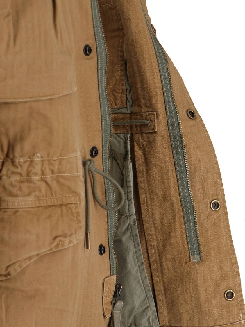 Polo Ralph Lauren Structured Brown Jacket With Front Zipper