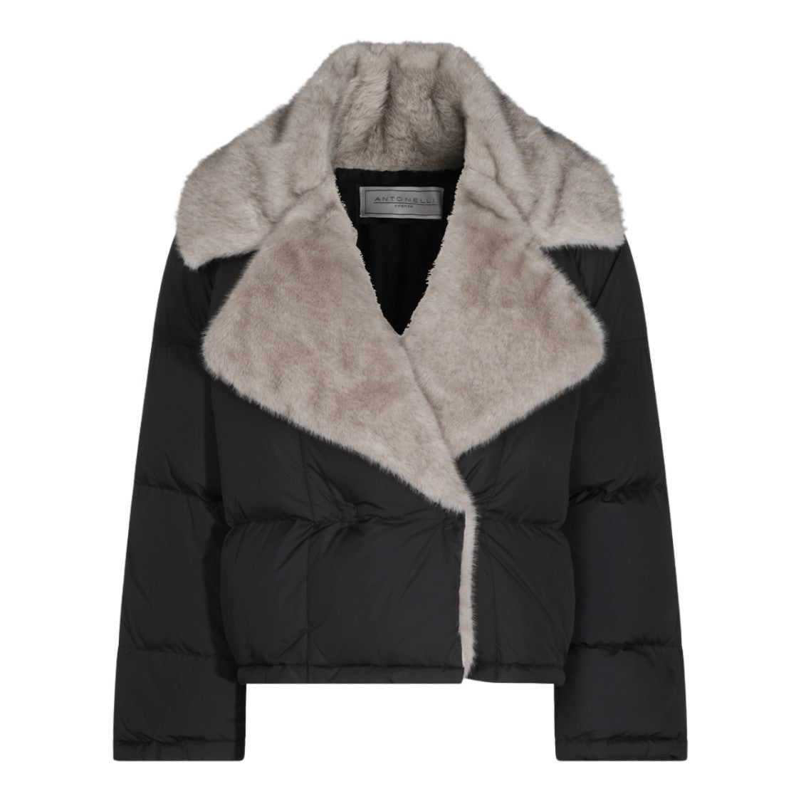 Antonelli Firenze Cropped Plush Fur-Collar Down Jacket