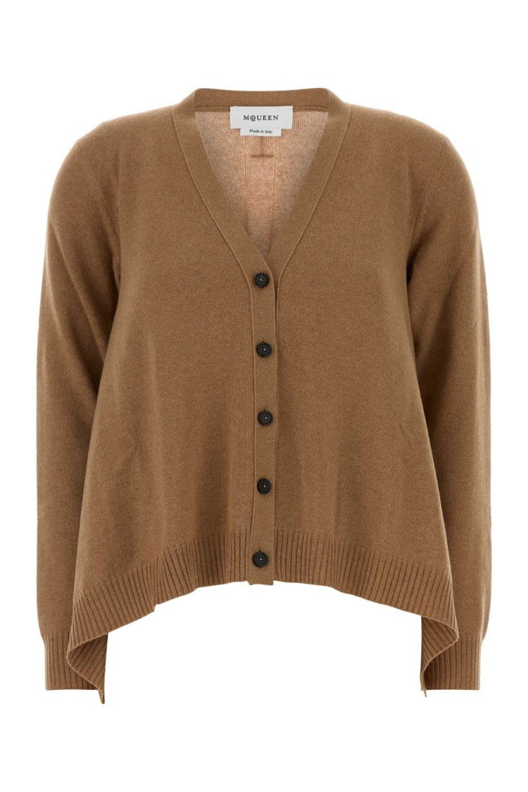 Alexander Mcqueen Biscuit Cashmere Blend Oversize Cardigan