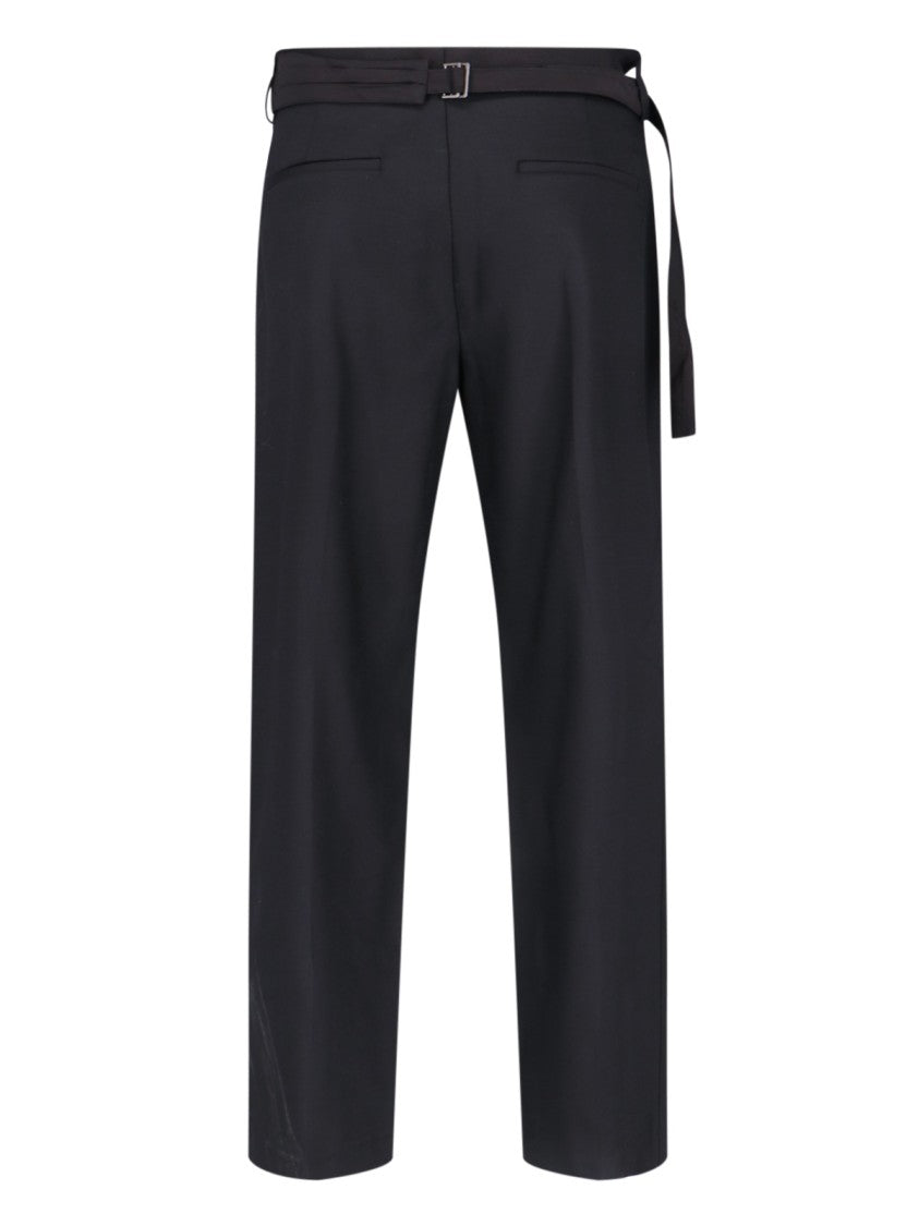 Eudon Choi "Leslie" Straight Trousers In Black Virgin Wool