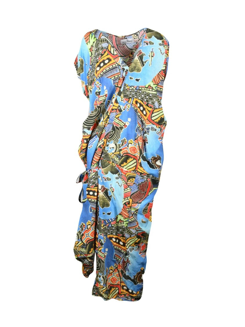 Vivienne Westwood Anglomania Fluid Tunic Dress With Vibrant Abstract Print And Belt