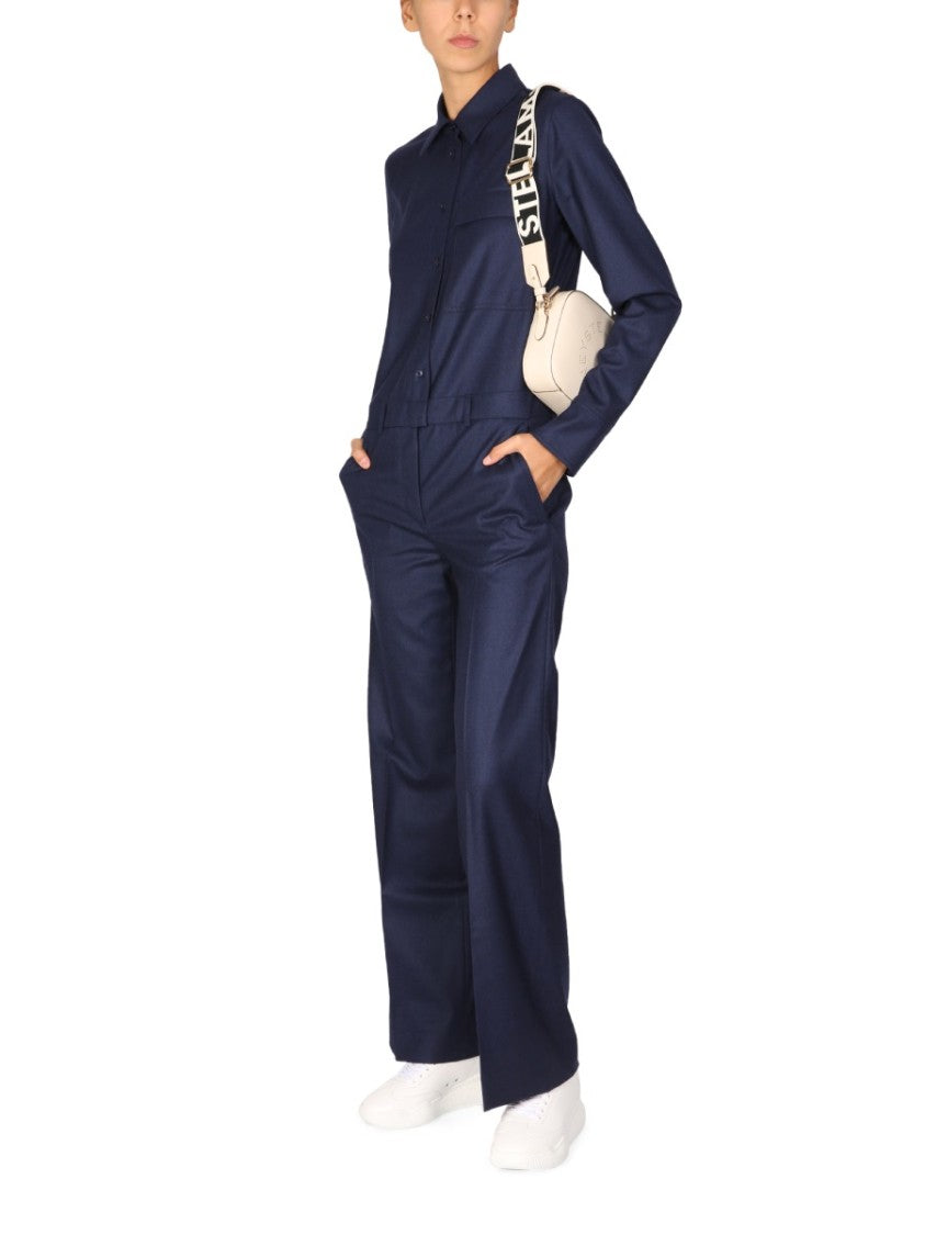 Stella Mccartney Tailored Blue Wool Jumpsuit