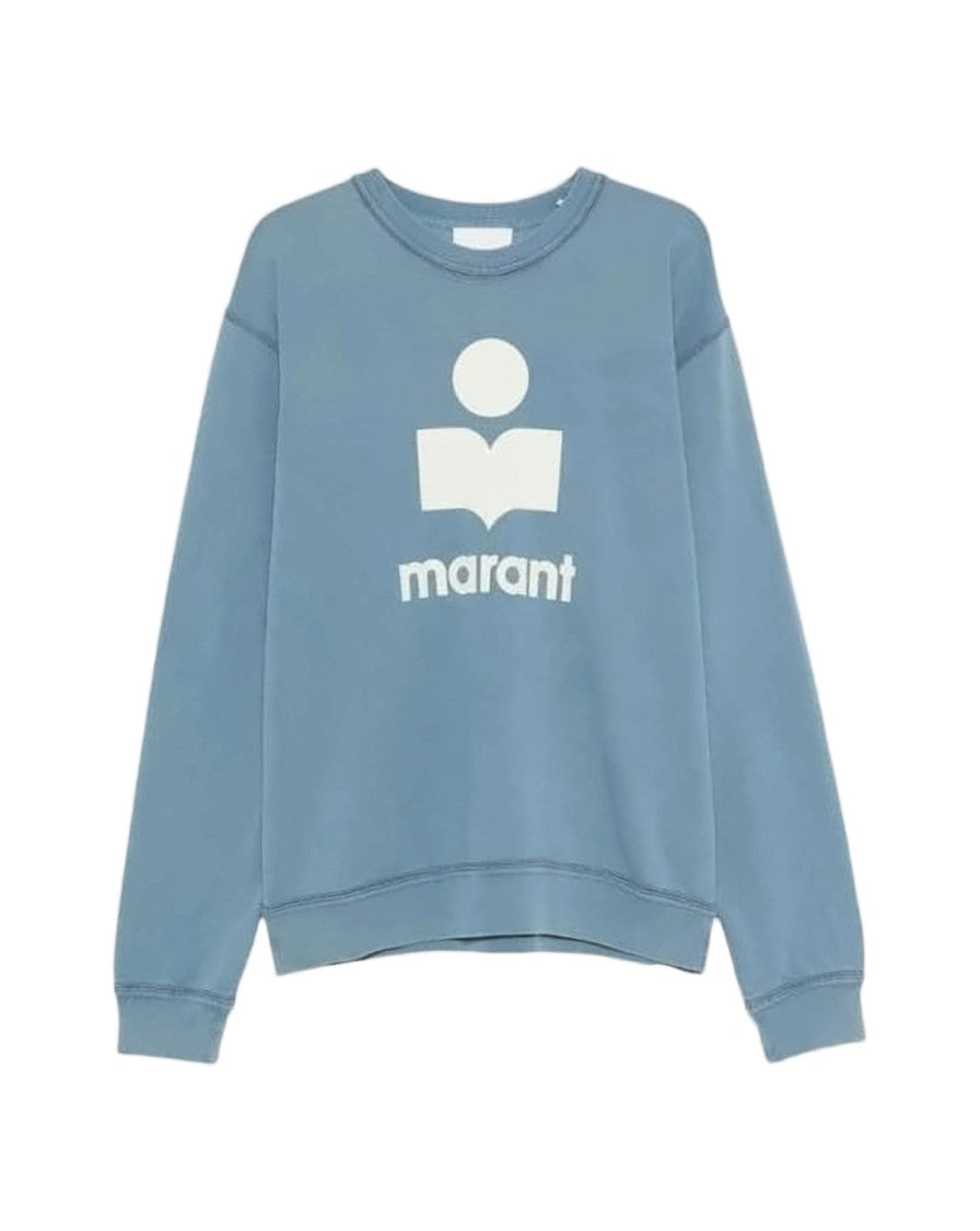 Isabel Marant Relaxed Fit Graphic Logo Sweatshirt In Soft Blue