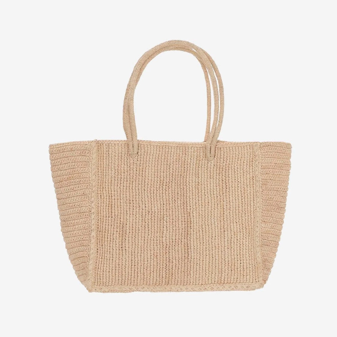 Mc2 Saint Barth Natural Woven Tote Bag With Embroidered Logo