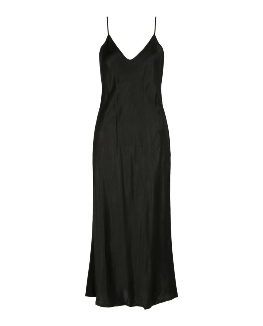Balenciaga Fluid Silk Midi Dress With Adjustable Straps And V-Neckline