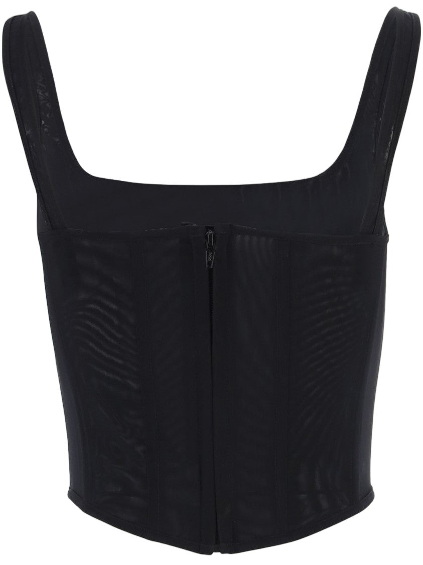 Ianira Meda Black Beaded Lycra-Blend Tank Top