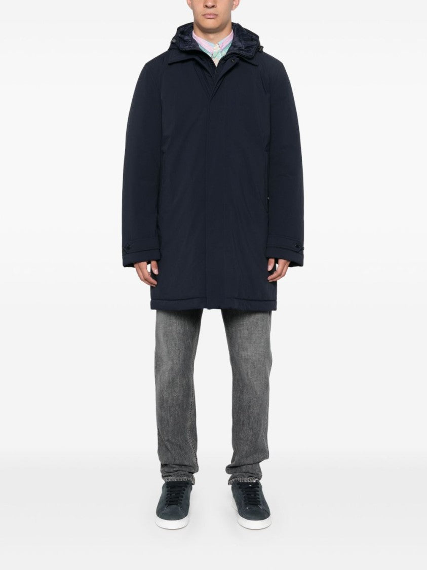 Woolrich Textured Navy Blue Padded Jacket