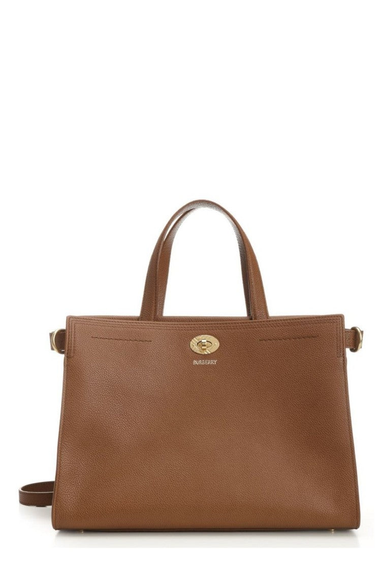 Burberry Structured Calf Leather Medium Tote