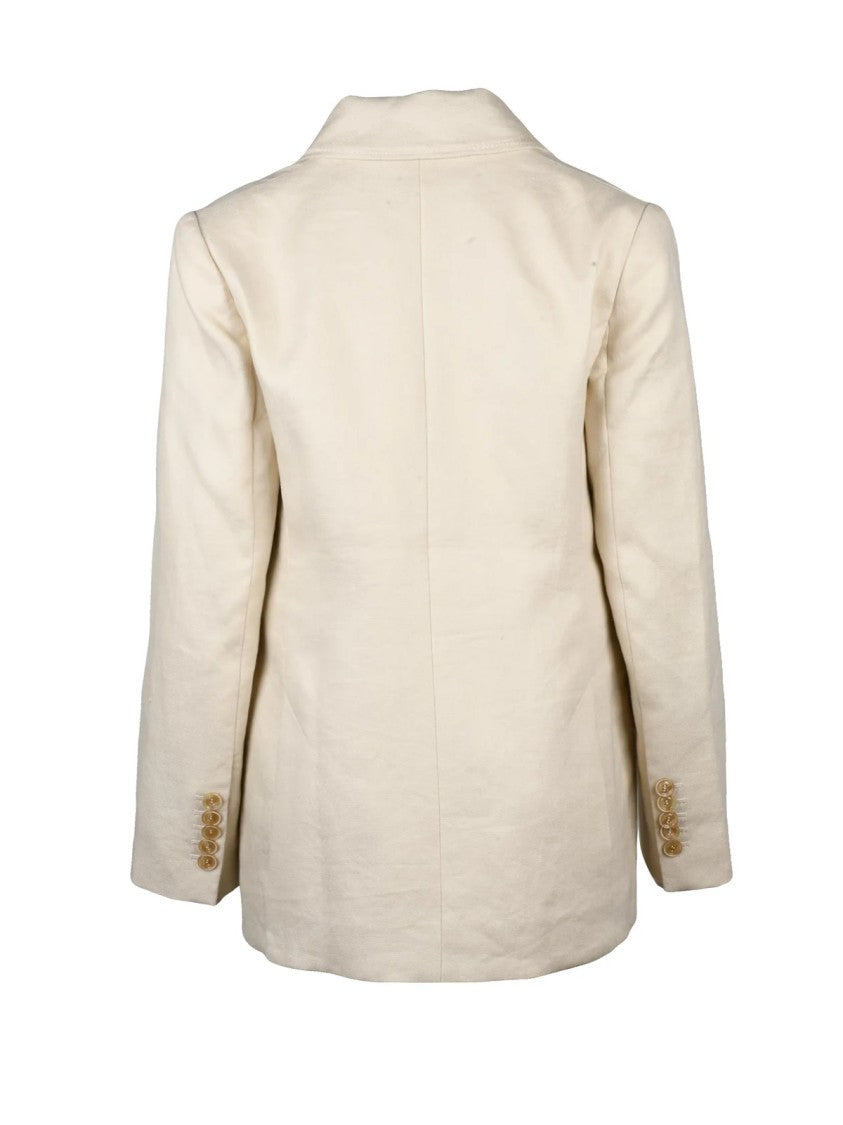 Zimmermann White Linen Double-Breasted Jacket