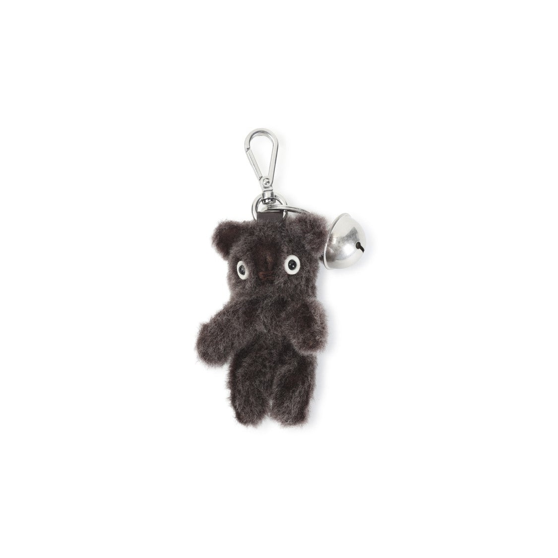 Acne Studios Lamb Shearling Bear Keychain With Silver Hardware