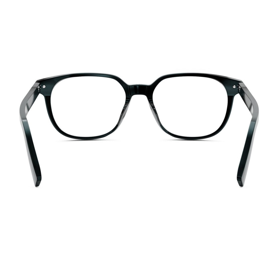 Dior Square Petrol Green Acetate Eyeglasses With Silver Accents