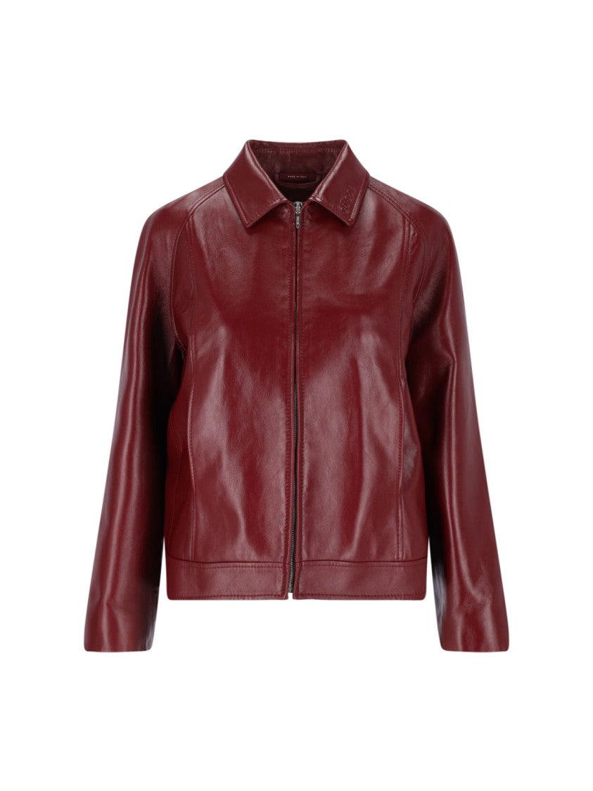 Gucci Zip Leather Jacket – Red