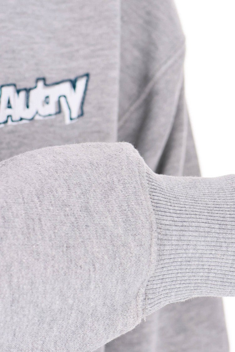 Autry Grey Central Logo Cotton Crewneck Sweatshirt