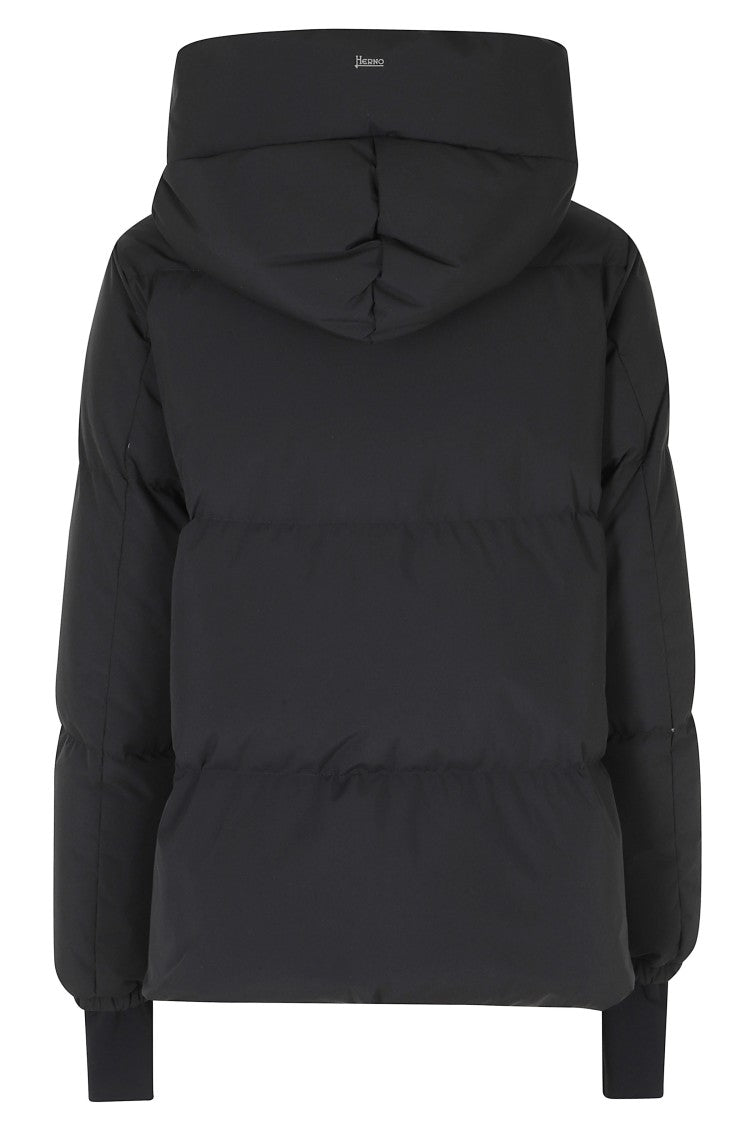 Herno Black High-Collar Padded Nylon Down Jacket