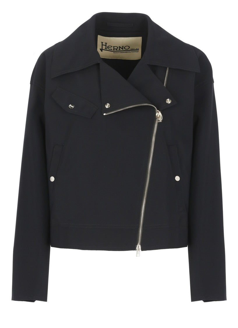 Herno Blue First-Act Biker Jacket