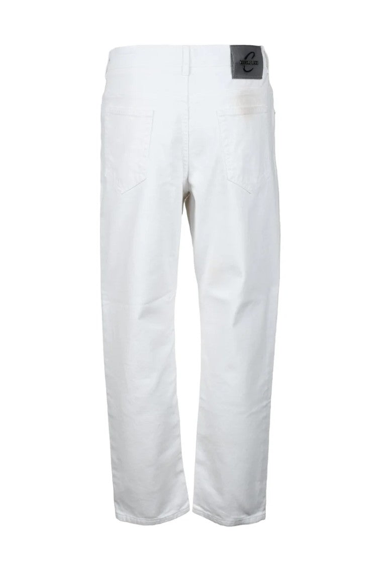 Camouflage White Straight Cotton Jeans