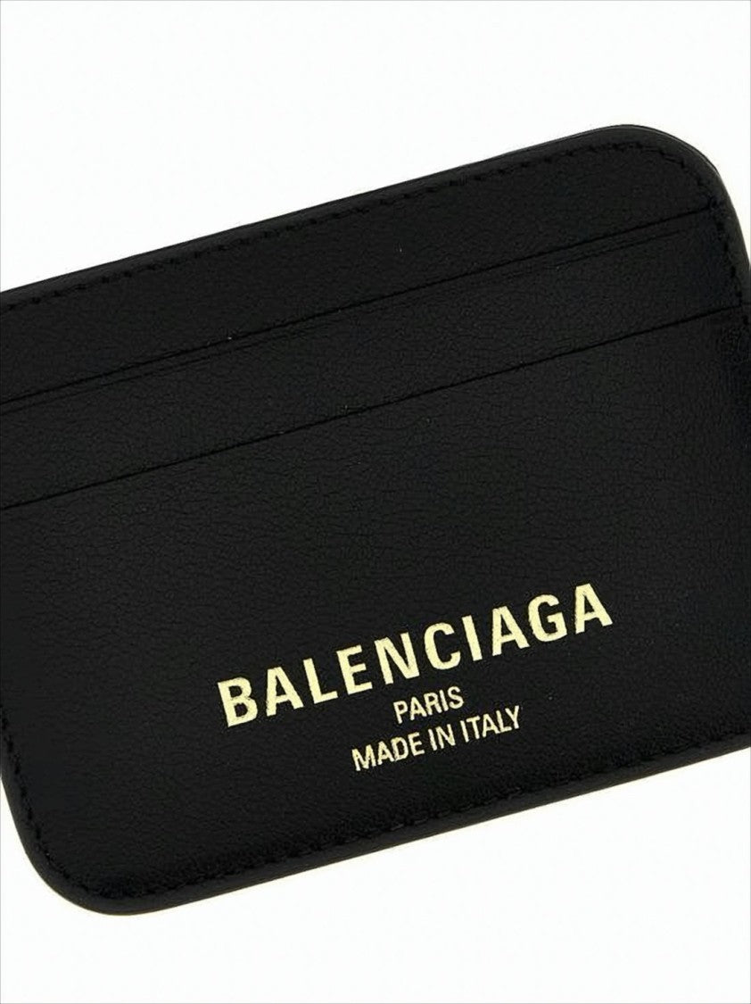 Balenciaga Smooth Calf Leather Card Wallet With Gold-Tone Lettering