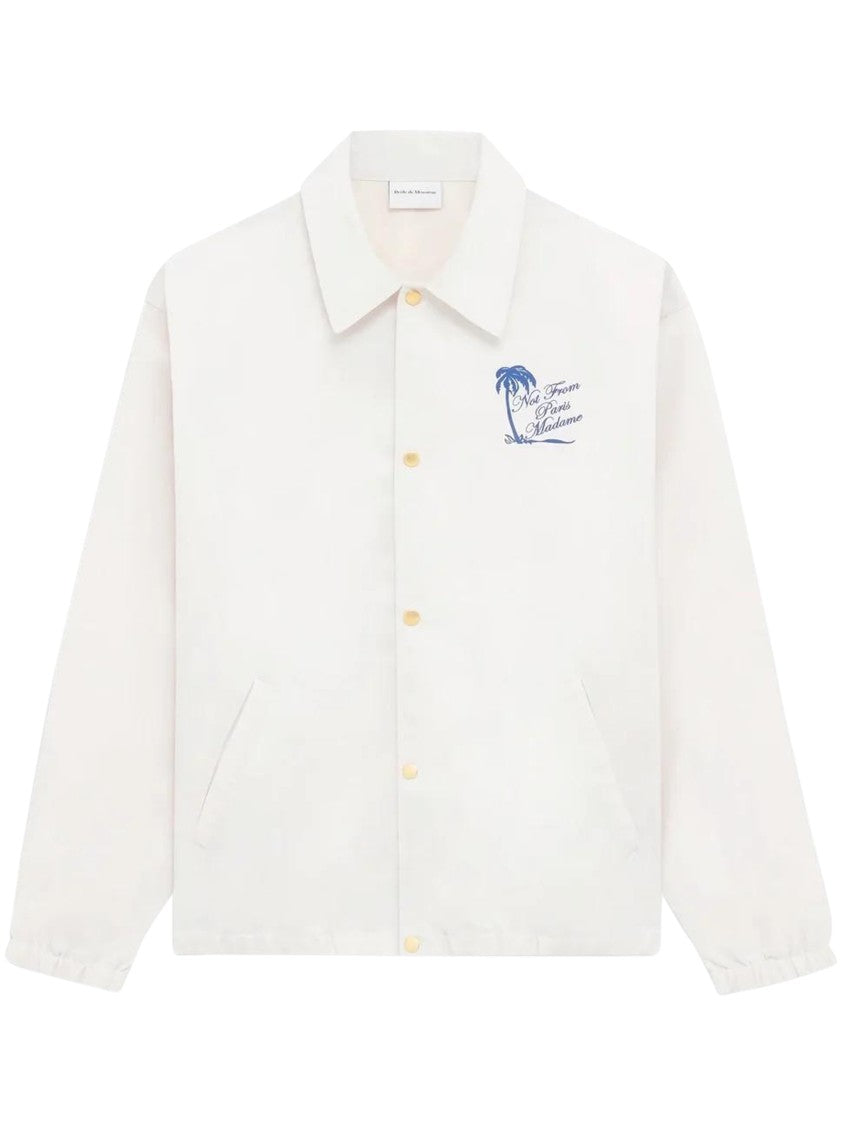 Drôle De Monsieur Beige Casual Jacket With Classic Collar