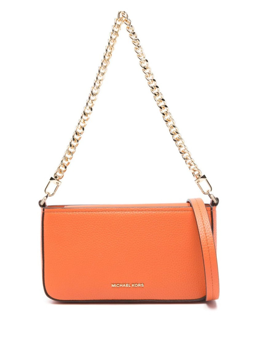 Michael Kors Textured Leather Shoulder Bag With Chain Strap