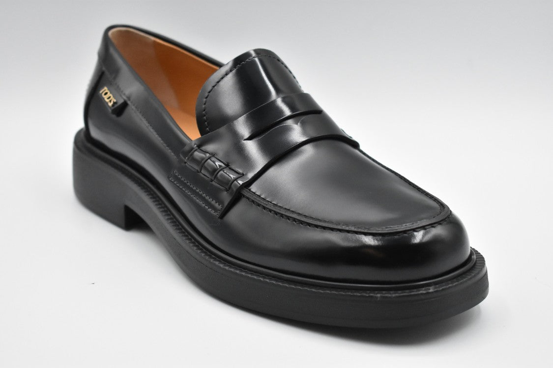Tod's Laced Black Flat Shoes With Design