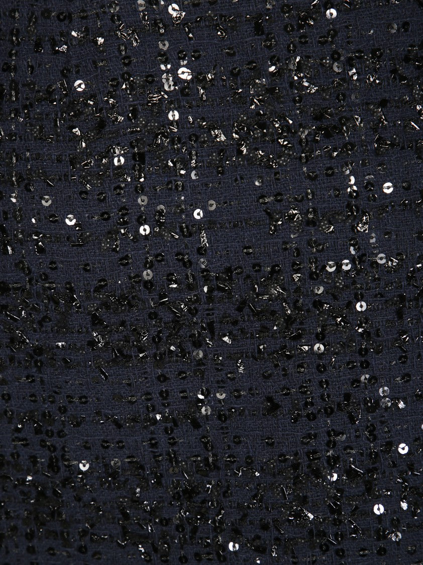 Rotate Boucle Navy Skirt