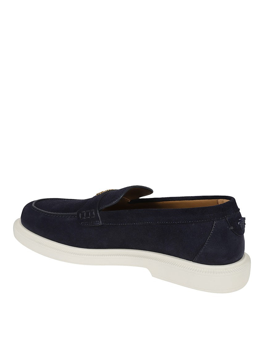 Versace Slip-On Suede Flat Shoes