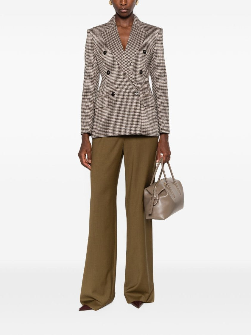 Max Mara Double-Breasted Houndstooth Silk-Nylon Blazer