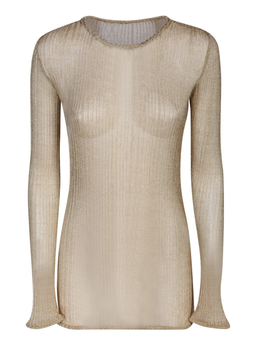 Sapio Gold Metallic Knitwear With Ribbed Texture