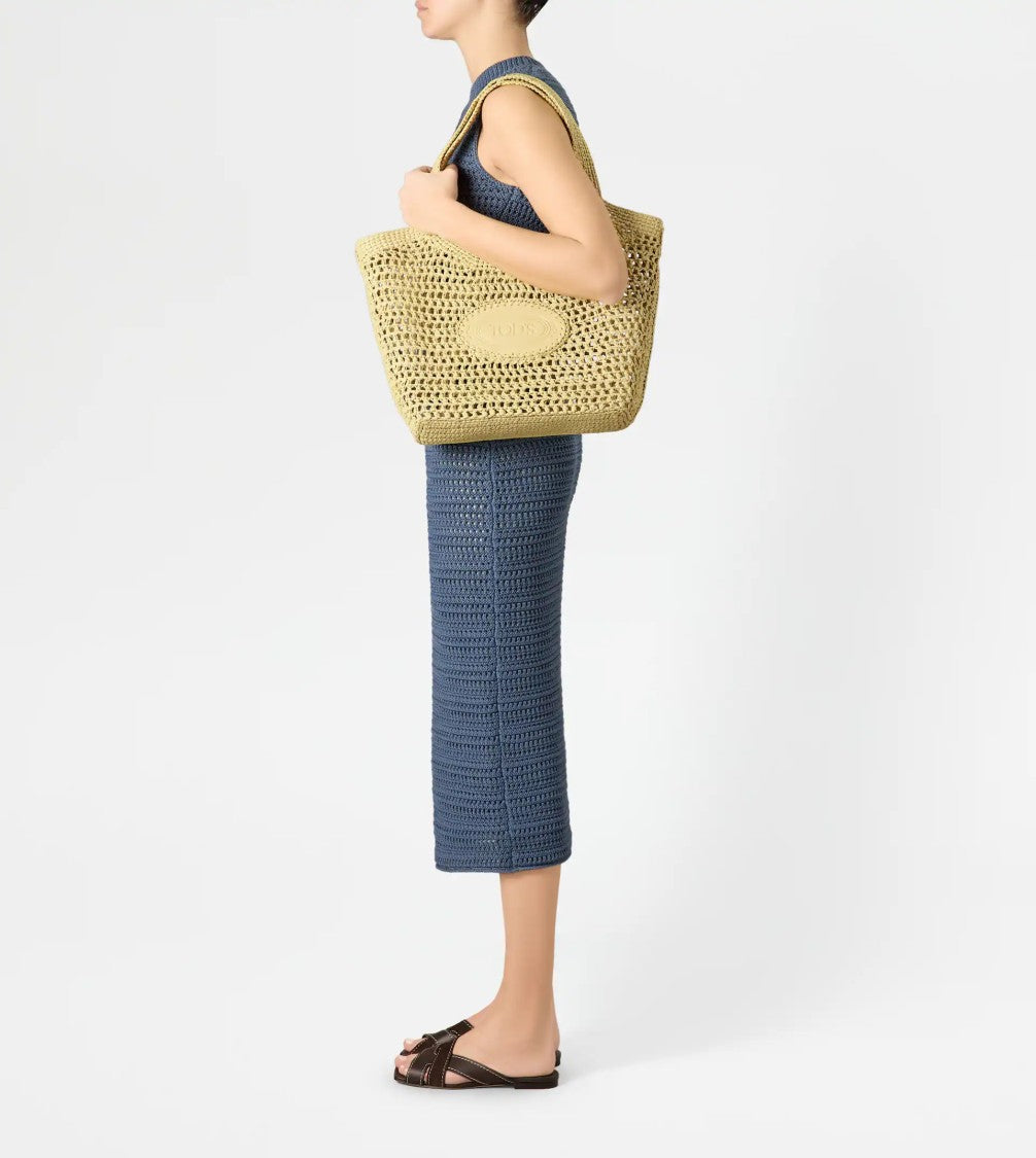 Tod's Woven Tote Bag With Embossed Logo